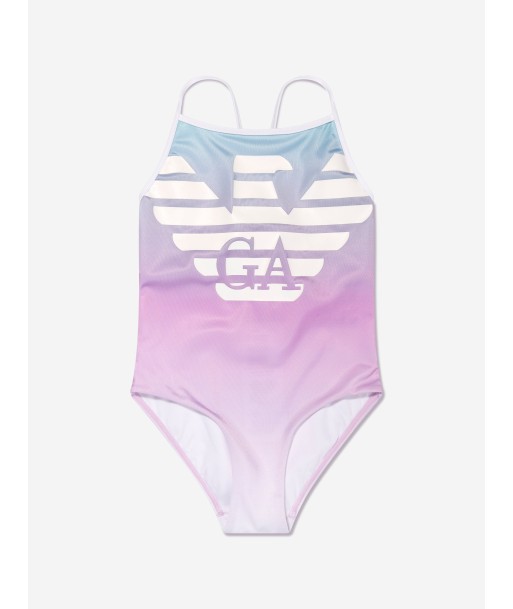 Emporio Armani Girls Logo Swimsuit In Pink acheter en ligne