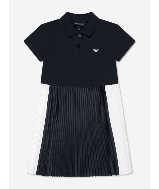 Emporio Armani Girls Pleated Dress In Navy prix