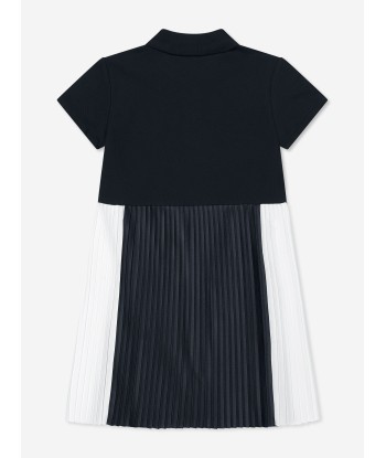 Emporio Armani Girls Pleated Dress In Navy prix