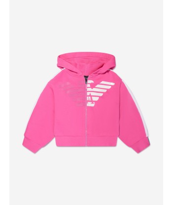 Emporio Armani Girls Logo Zip Up Hoodie In Pink les ligaments