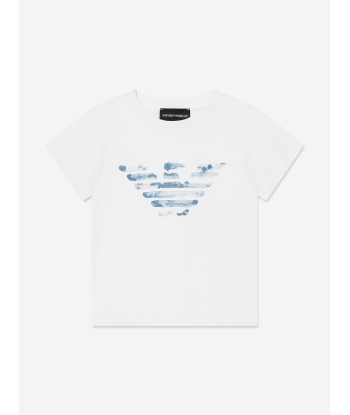 Emporio Armani Girls Logo T-Shirt Set (2 Pack) In White pas cher