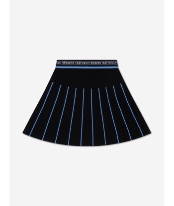 Emporio Armani Girls Pleated Skirt In Navy pas cher