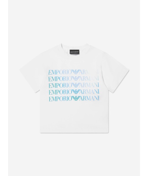 Emporio Armani Boys Logo T-Shirt In White rembourrage situé sous