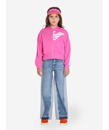 Emporio Armani Girls Logo Zip Up Hoodie In Pink les ligaments