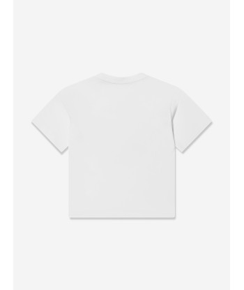 Emporio Armani Girls Logo T-Shirt In White pas cher 