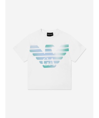 Emporio Armani Boys Logo T-Shirt In White pas cheres