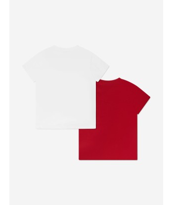 Emporio Armani Boys 2 Piece Logo T-Shirt Set In Red Faites des économies