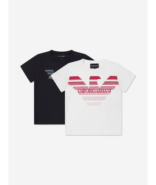 Emporio Armani Boys 2 Piece Logo T-Shirt Set In Black du meilleur 