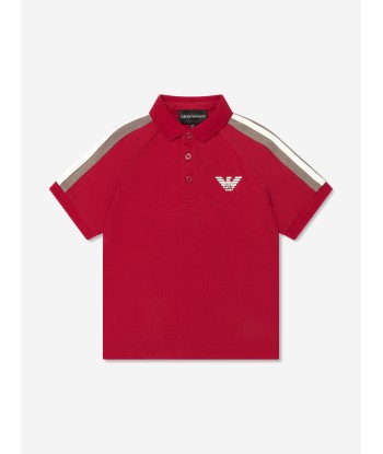 Emporio Armani Boys Logo Polo Shirt In Red de la marque