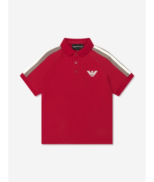 Emporio Armani Boys Logo Polo Shirt In Red de la marque