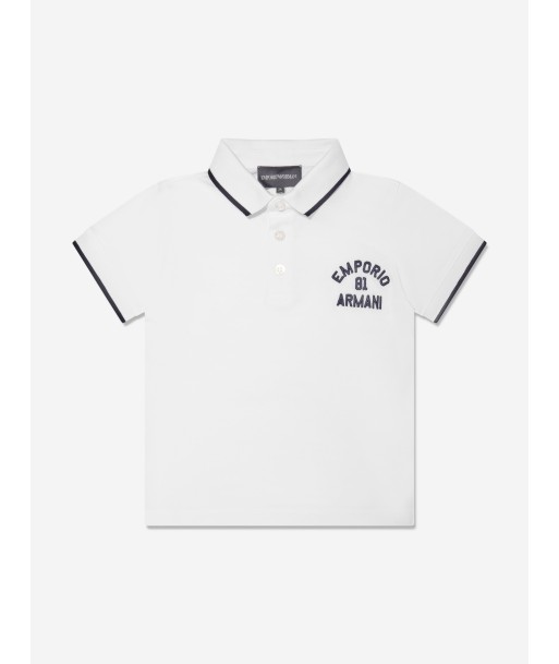 Emporio Armani Boys Logo Polo Shirt In White pas cheres