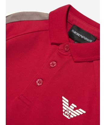 Emporio Armani Boys Logo Polo Shirt In Red de la marque