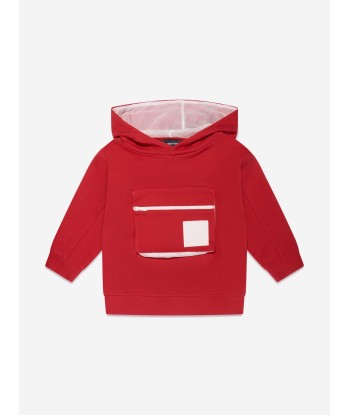 Emporio Armani Boys Front Pocket Hoodie In Red acheter