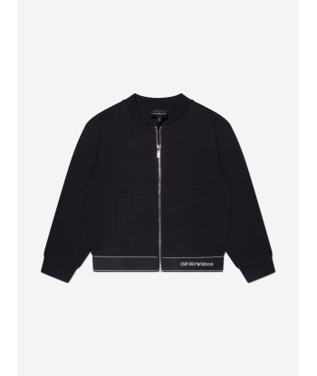 Emporio Armani Boys Zip Up Jacket In Navy est présent 