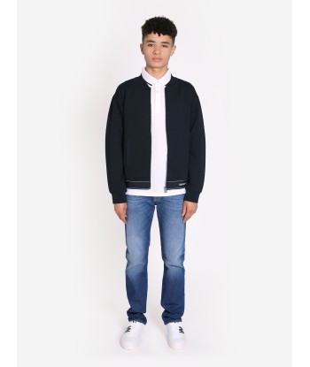 Emporio Armani Boys Zip Up Jacket In Navy est présent 