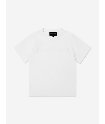 Emporio Armani Boys Logo T-Shirt In White vente chaude votre 