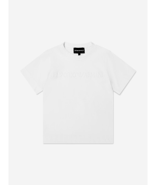 Emporio Armani Boys Logo T-Shirt In White vente chaude votre 