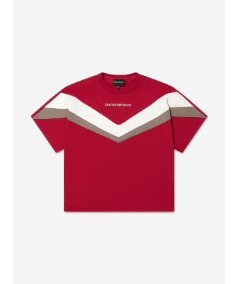 Emporio Armani Boys Chevron T-Shirt In Red Venez découvrir notre 