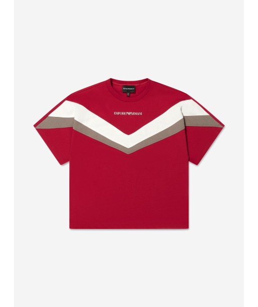 Emporio Armani Boys Chevron T-Shirt In Red Venez découvrir notre 