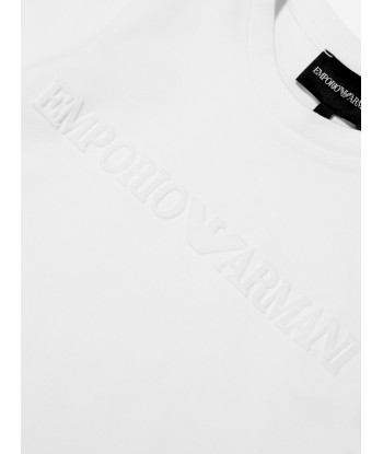 Emporio Armani Boys Logo T-Shirt In White vente chaude votre 