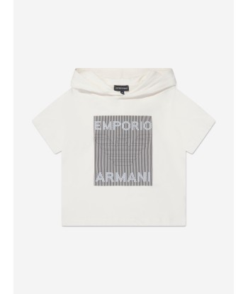 Emporio Armani Boys T-Shirt And Shorts Set In White ouvre sa boutique