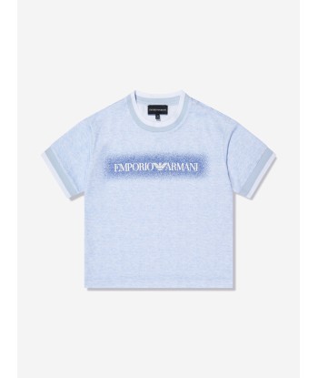 Emporio Armani Boys T-Shirt And Shorts Set In Blue sur le site 