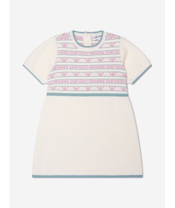 Emporio Armani Baby Girls Short Sleeve Logo Dress In White Les êtres humains sont 