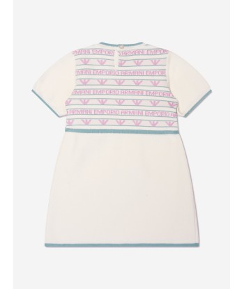 Emporio Armani Baby Girls Short Sleeve Logo Dress In White Les êtres humains sont 