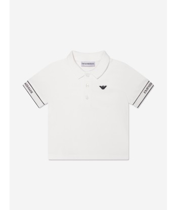 Emporio Armani Baby Boys Logo Polo Shirt In White pas cheres