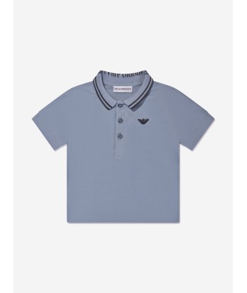 Emporio Armani Baby Boys Logo Polo Shirt In Blue la livraison gratuite