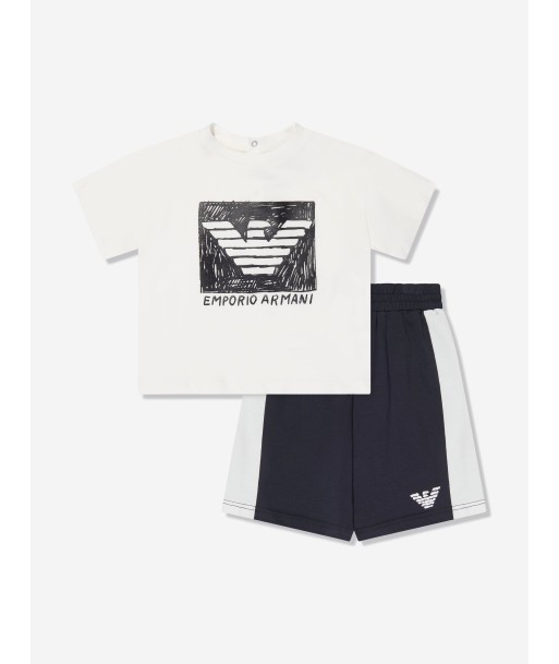 Emporio Armani Baby Boys T-Shirt And Shorts Set In White vous aussi creer 