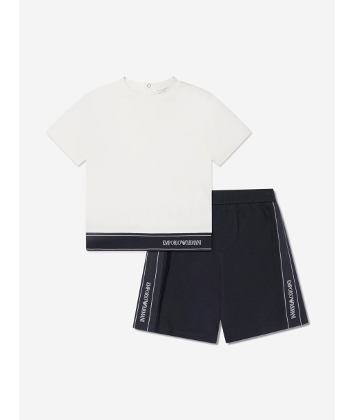 Emporio Armani Baby Boys T-Shirt And Shorts Set In White votre