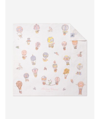 Atelier Choux Baby Pastel Circus Swaddle in White les muscles