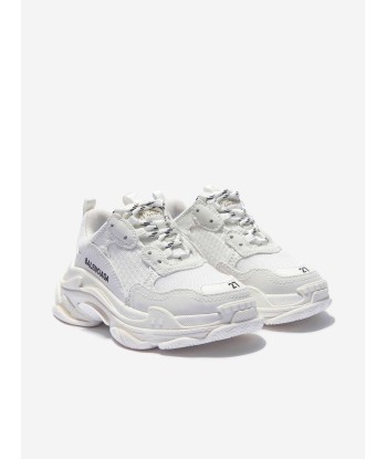 Balenciaga Kids Triple S Trainers in White commande en ligne