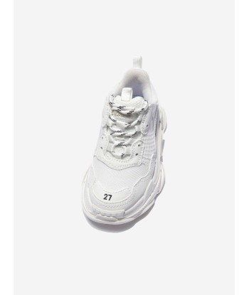 Balenciaga Kids Triple S Trainers in White commande en ligne