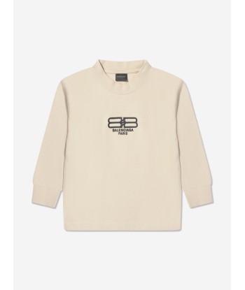 Balenciaga Kids Long Sleeve Logo T-Shirt pas cher