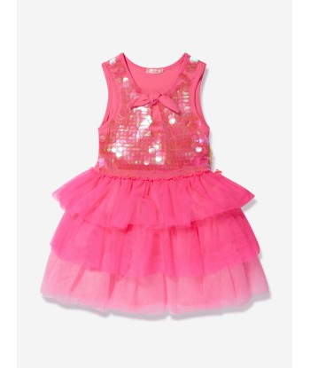 Billieblush Girls Sequin Sleeveless Dress in Pink est présent 