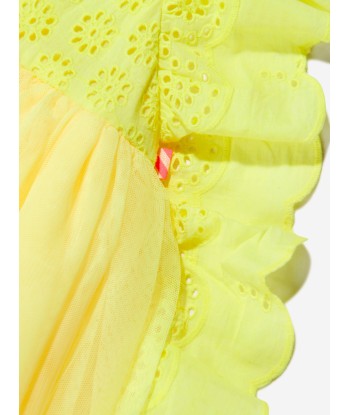 Billieblush Girls Frilly Mesh Sleeveless Dress in Yellow plus qu'un jeu 