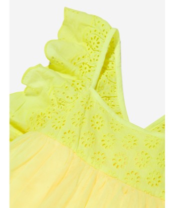 Billieblush Girls Frilly Mesh Sleeveless Dress in Yellow plus qu'un jeu 