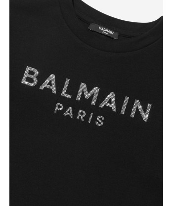 Balmain Girls Wool Logo Dress basket pas cher