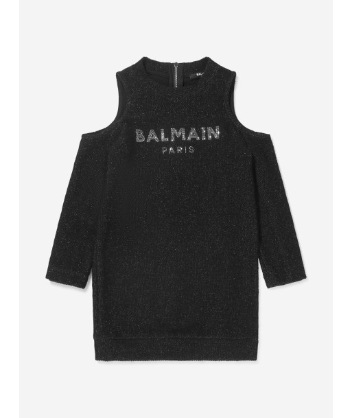 Balmain Girls Cold Shoulder Logo Sweater Dress Les magasins à Paris