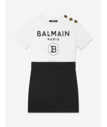 Balmain Girls Logo Print Dress JUSQU'A -70%! 