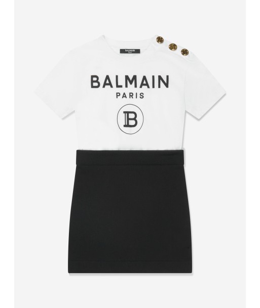 Balmain Girls Logo Print Dress JUSQU'A -70%! 