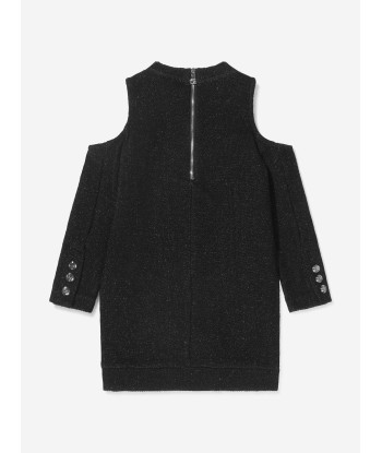 Balmain Girls Cold Shoulder Logo Sweater Dress Les magasins à Paris