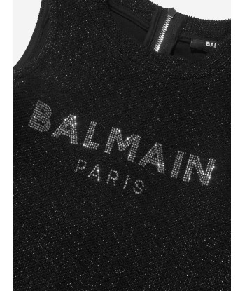 Balmain Girls Cold Shoulder Logo Sweater Dress Les magasins à Paris