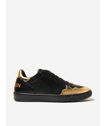 Balmain Boys Leather Low Basket Trainers Profitez des Offres !