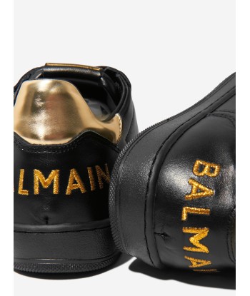 Balmain Boys Leather Low Basket Trainers Profitez des Offres !