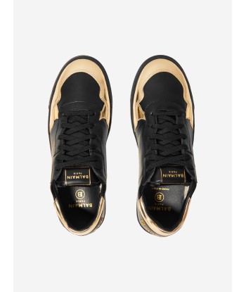 Balmain Boys Leather Low Basket Trainers Profitez des Offres !