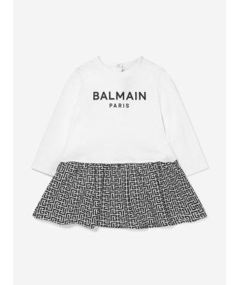 Balmain Baby Girls Long Sleeve Logo Dress offre 