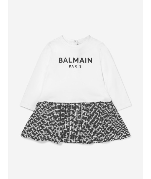 Balmain Baby Girls Long Sleeve Logo Dress offre 